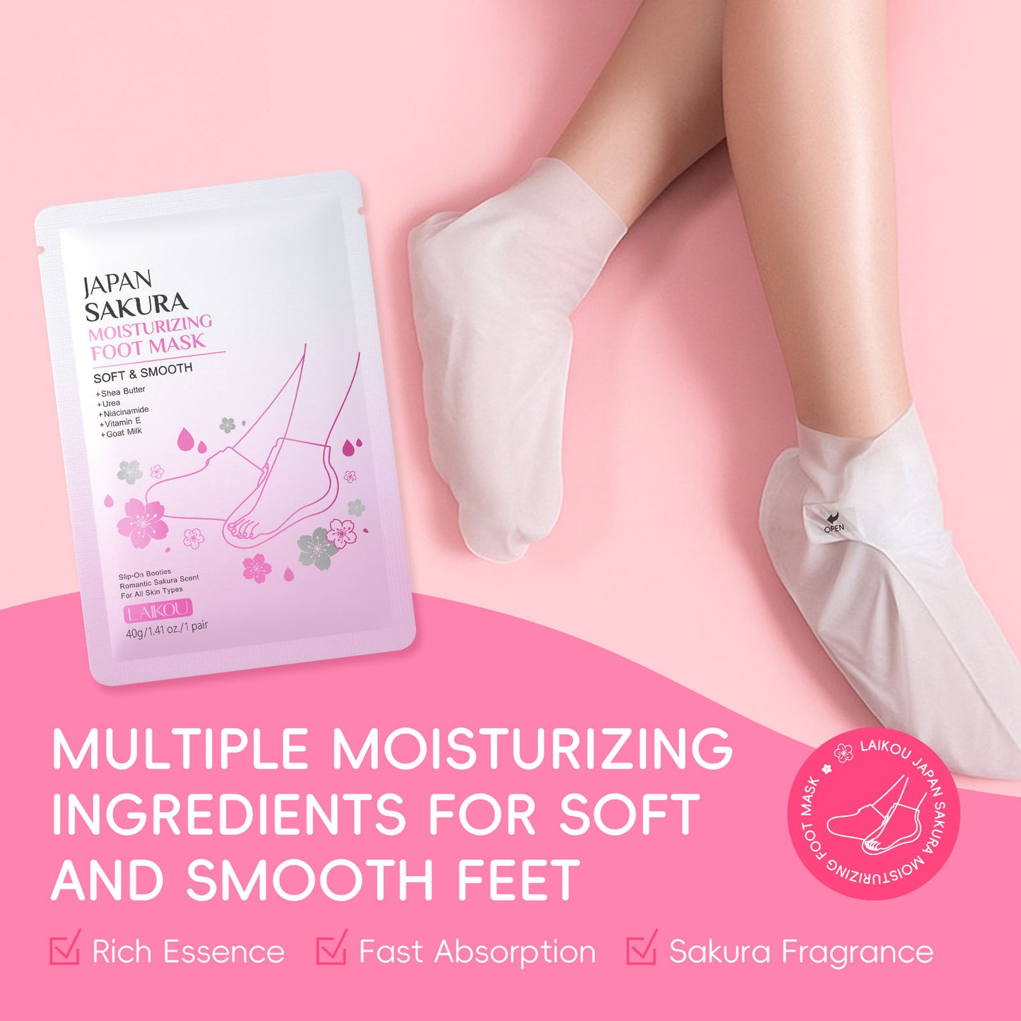 LAIKOU Japan Sakura 3-Step Foot Care Kit - Save 298 PKR