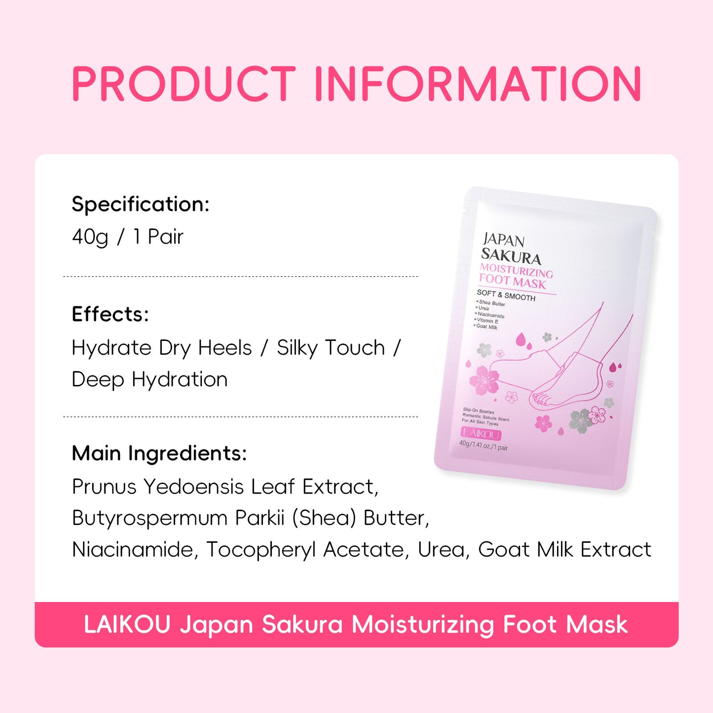 LAIKOU Moisturising Foot Mask Socks - Overnight Spa