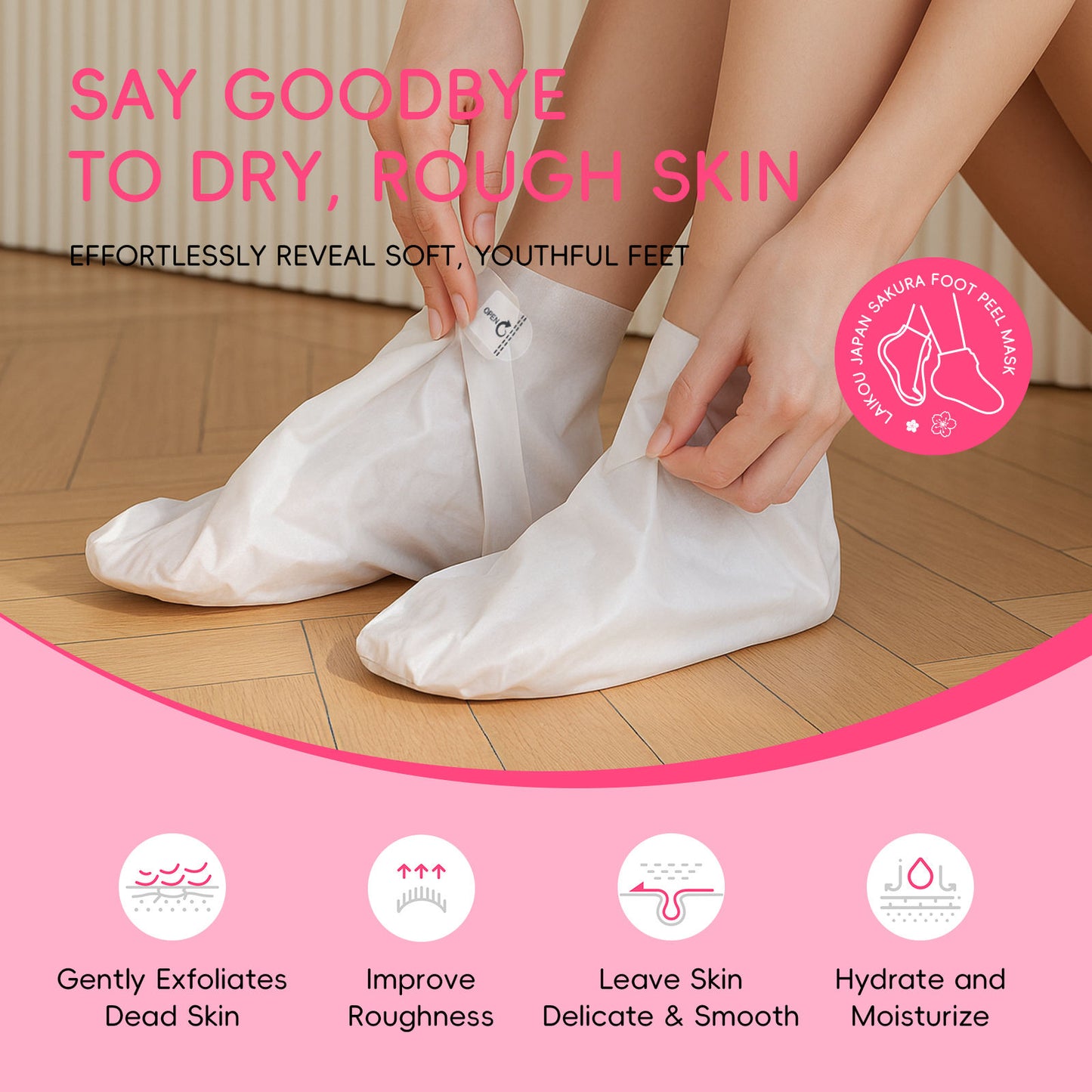 LAIKOU Foot Peeling Mask - 1 Use Baby Feet