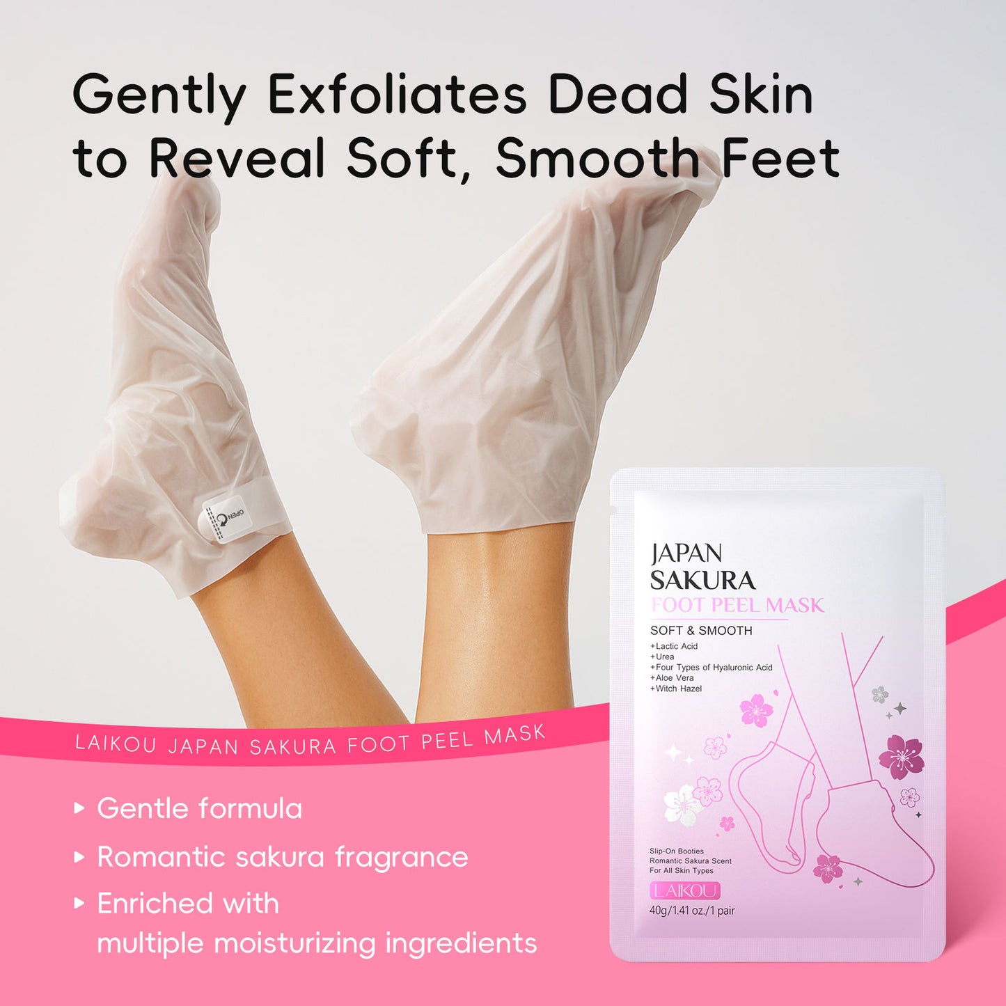 LAIKOU Foot Peeling Mask - 1 Use Baby Feet