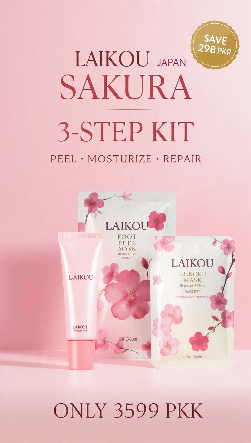 LAIKOU Japan Sakura 3-Step Foot Care Kit - Save 298 PKR